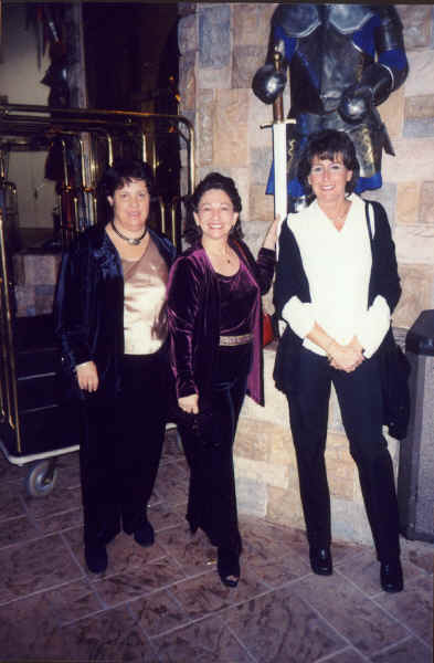 Sue, Lois and Carole, February 2001, in the Excalibur...