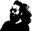 The ArcMap easter egg artwork: a small black-and-white drawing of Jerry Garcia, bearded, with long hair and dark glasses
