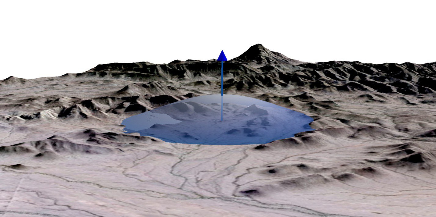 A still wider and flatter bell surface at a two-square-mile search radius